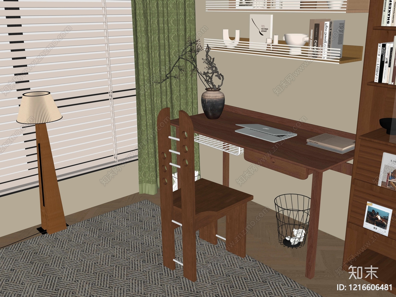 中古风书房3D模型下载【ID:1216606481】