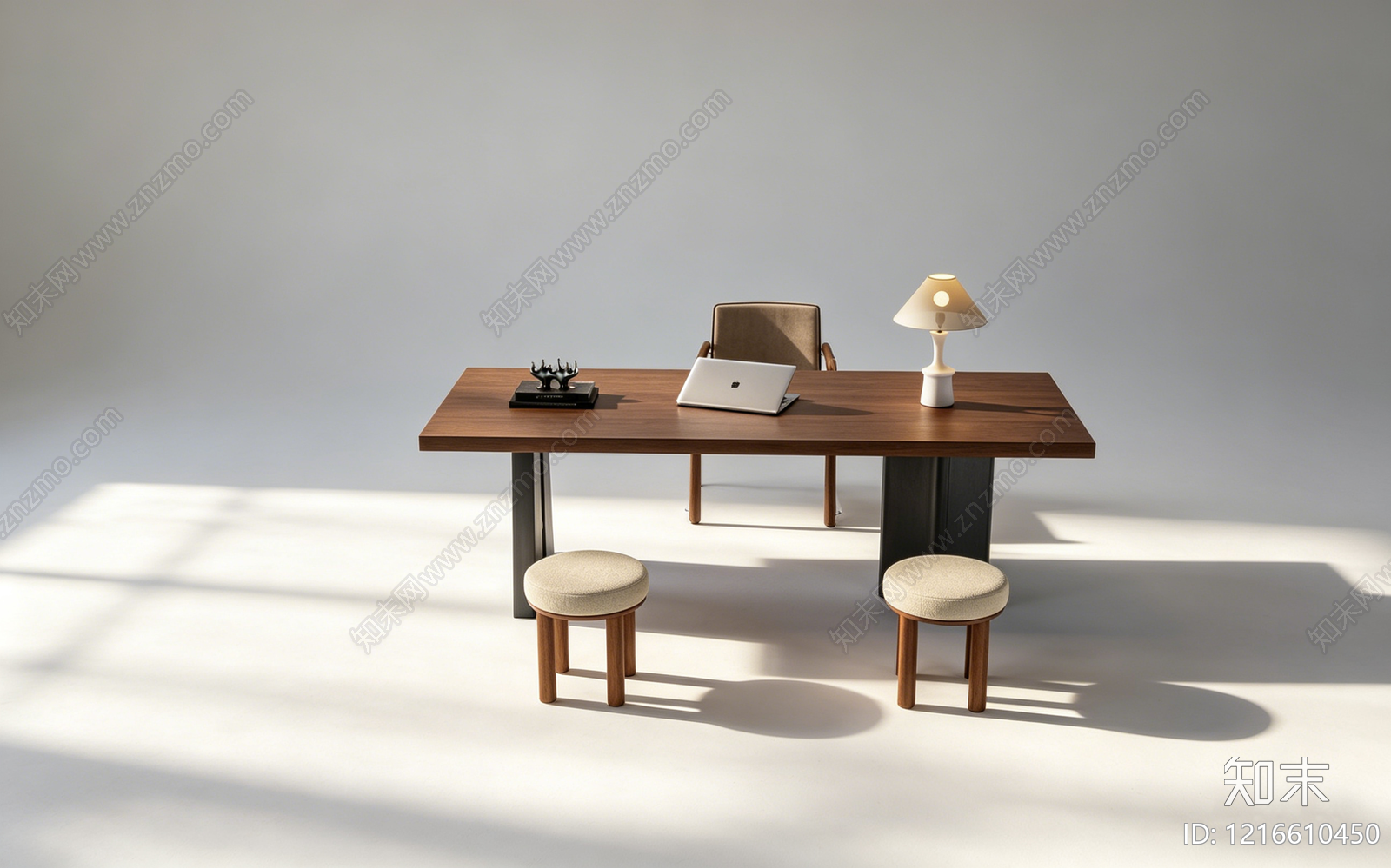 现代简约书桌3D模型下载【ID:1216610450】