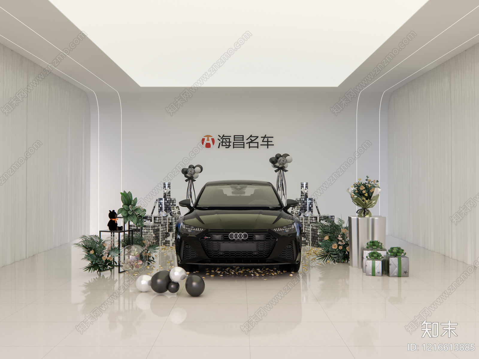 现代汽车展台SU模型下载【ID:1216613885】