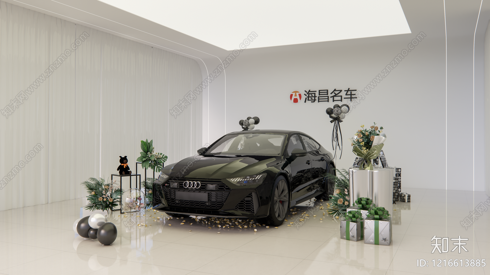 现代汽车展台SU模型草图