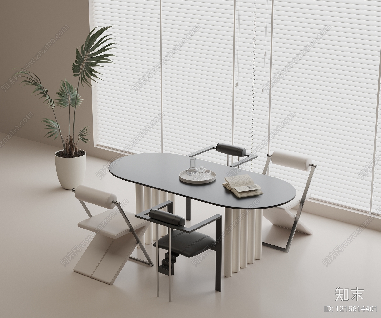 极简休闲桌椅3D模型下载【ID:1216614401】
