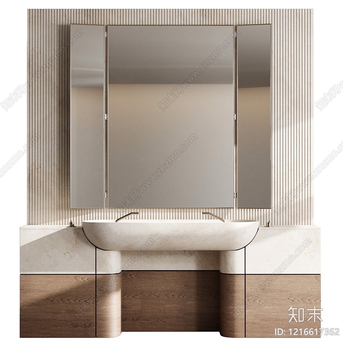 现代极简浴室柜3D模型下载【ID:1216617362】