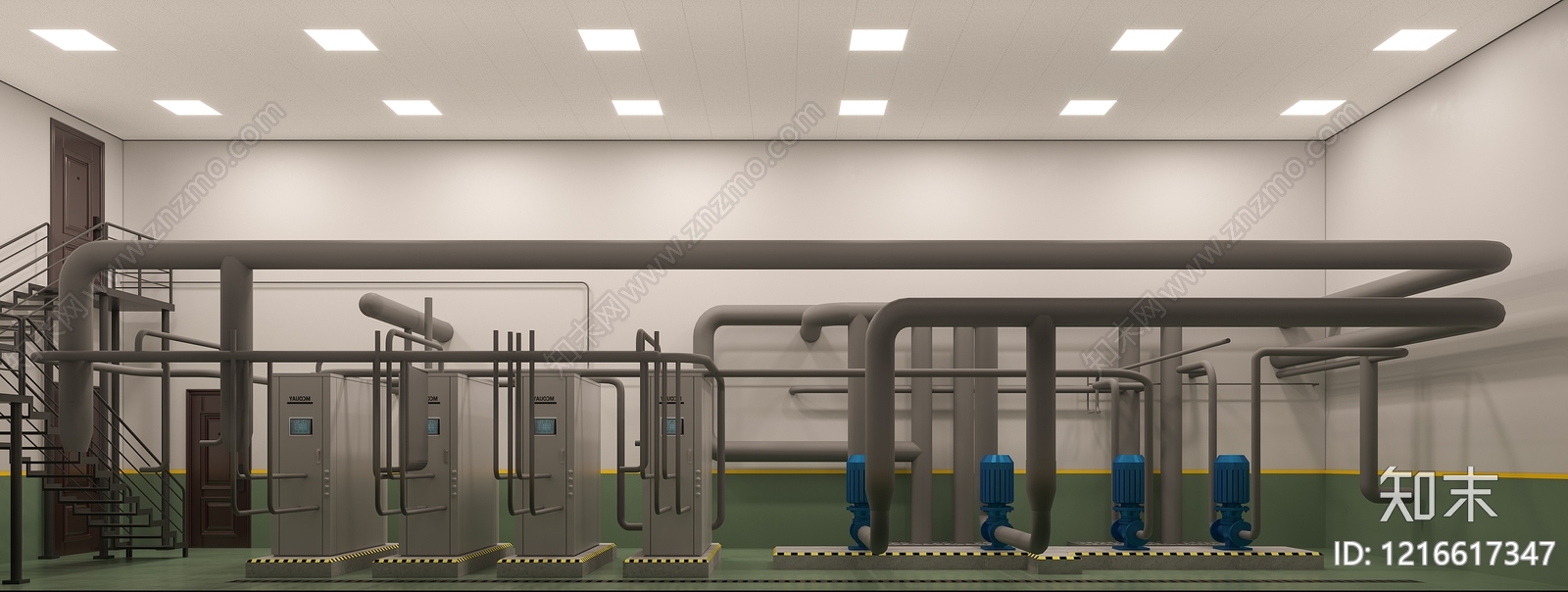 现代工业风生产车间3D模型下载【ID:1216617347】