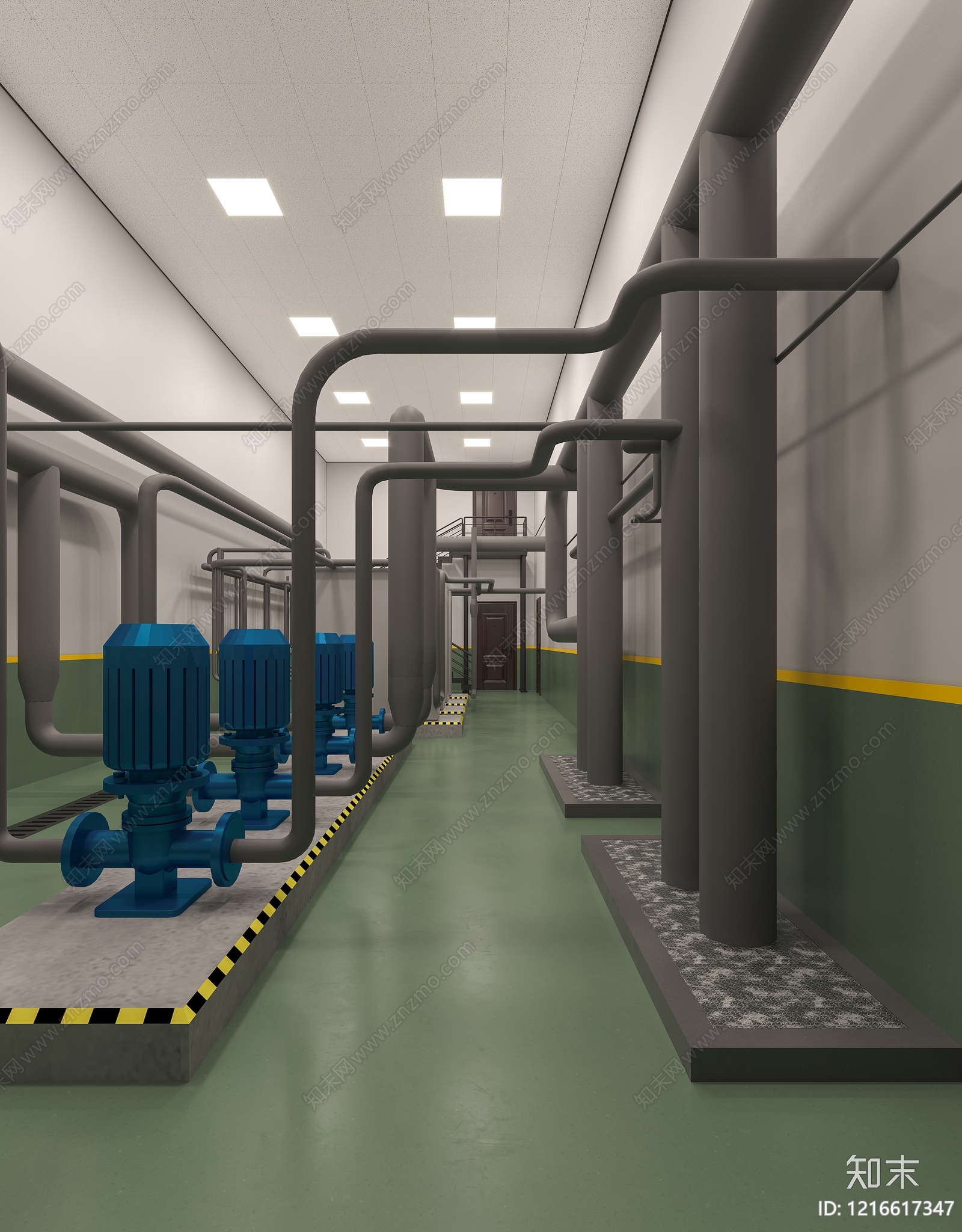 现代工业风生产车间3D模型下载【ID:1216617347】