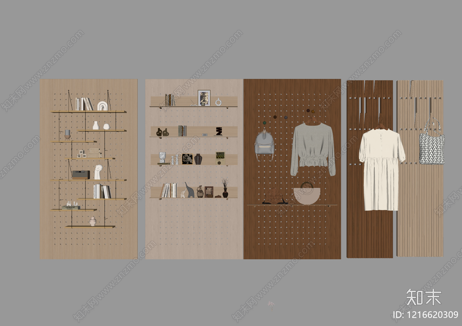 原木风挂钩SU模型下载【ID:1216620309】