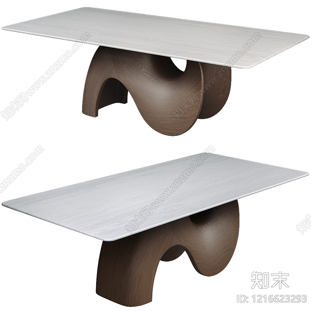 现代极简餐桌3D模型下载【ID:1216623293】