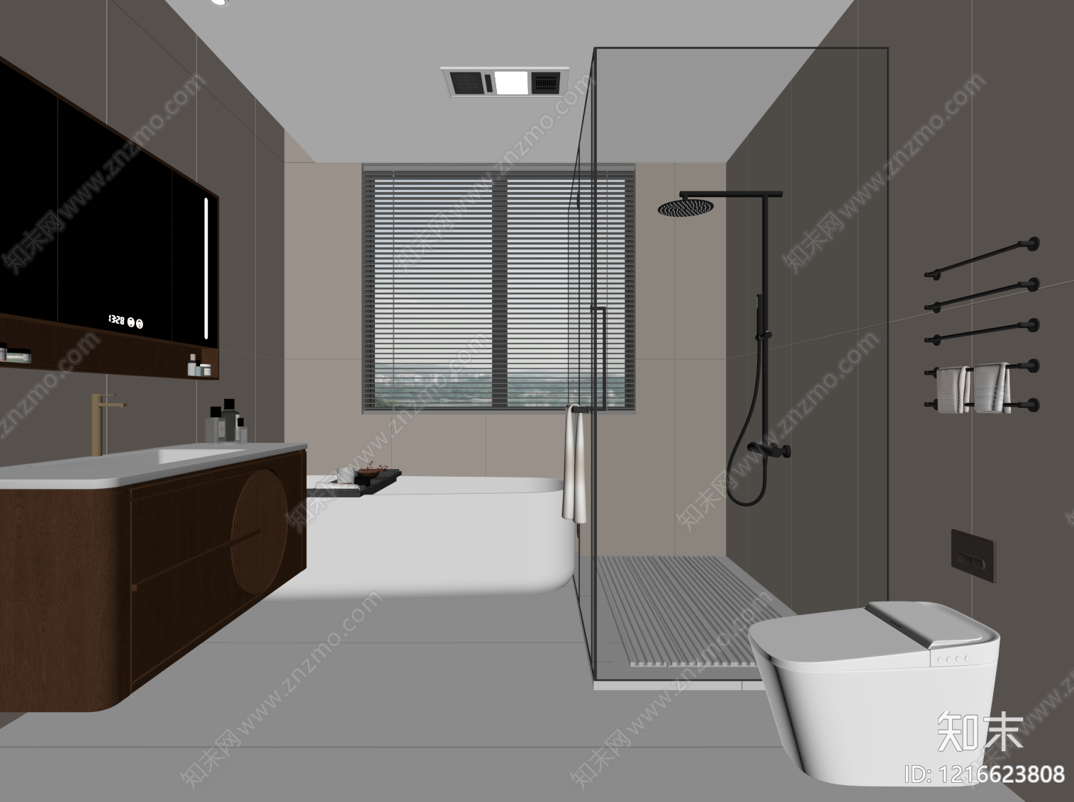 现代简约浴室柜SU模型下载【ID:1216623808】