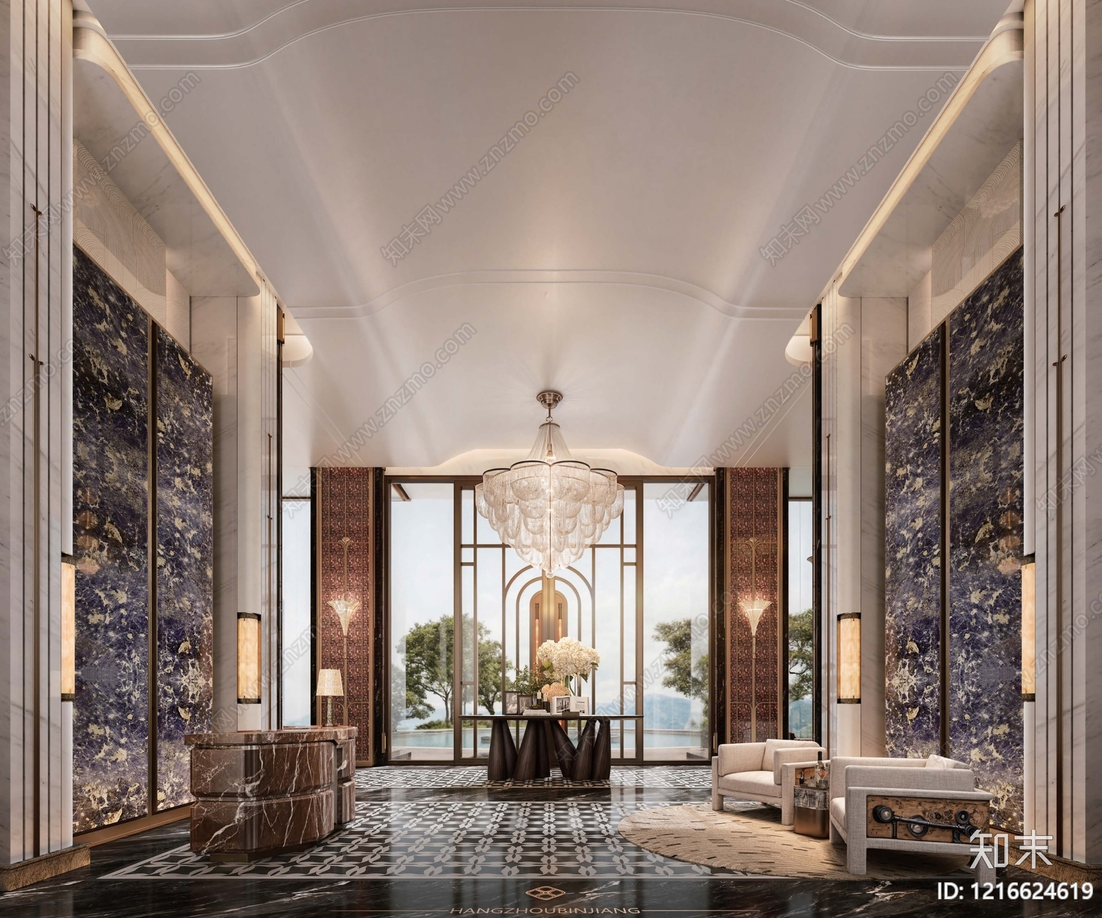 意式轻奢售楼处施工图下载【ID:1216624619】