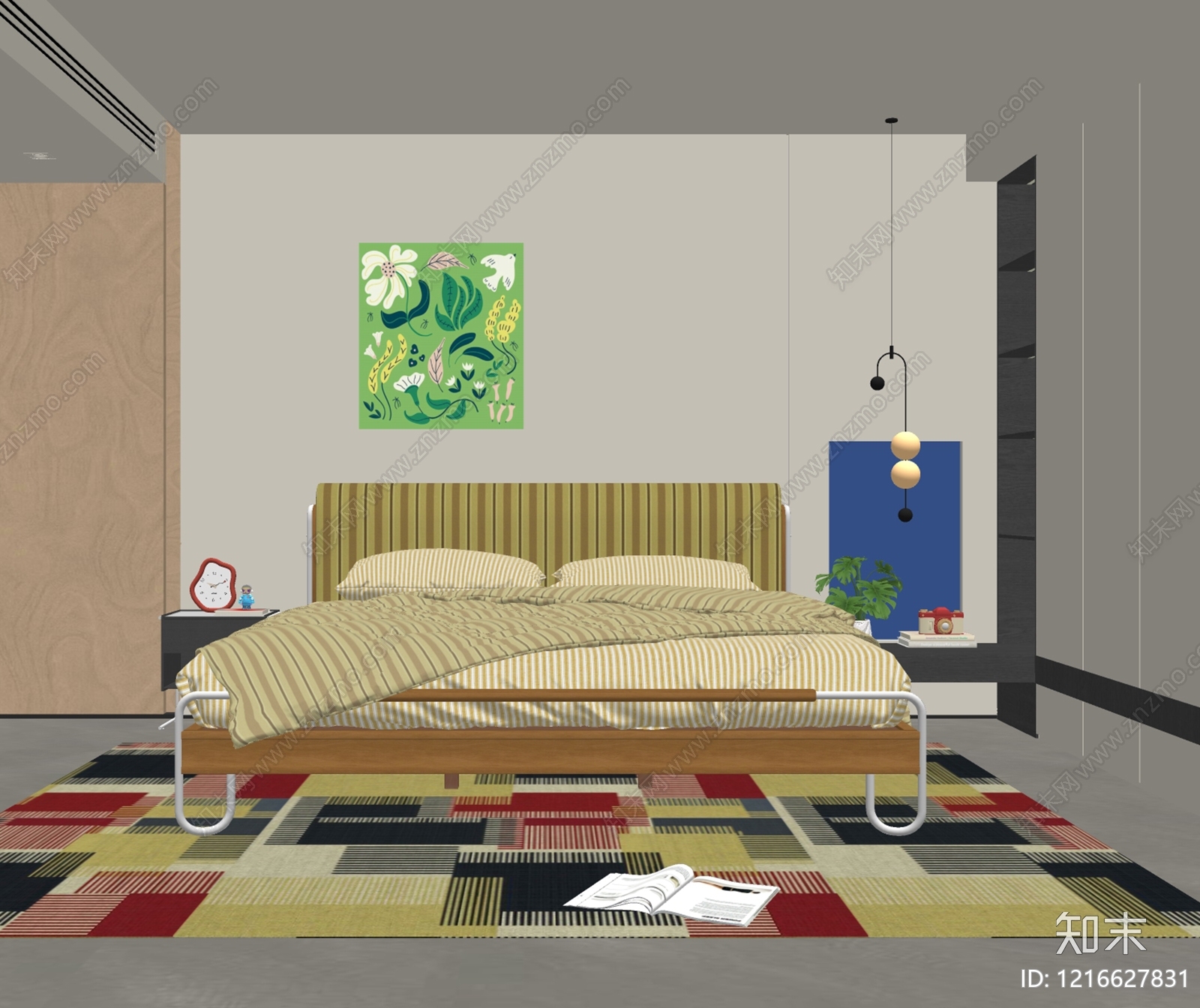中古风家居卧室SU模型下载【ID:1216627831】
