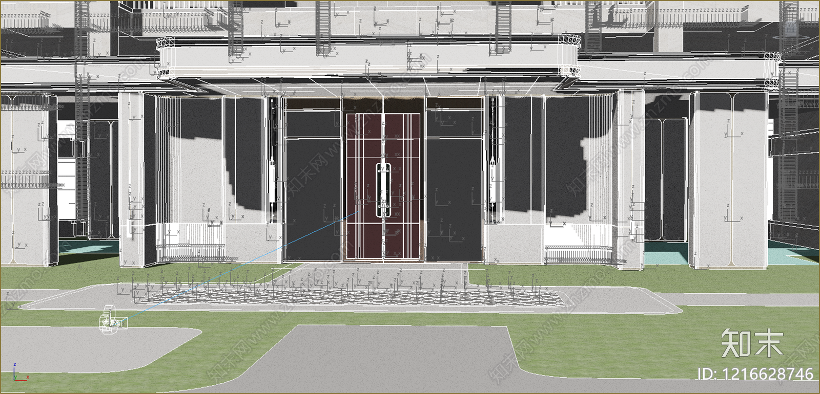现代简约多层住宅楼3D模型下载【ID:1216628746】