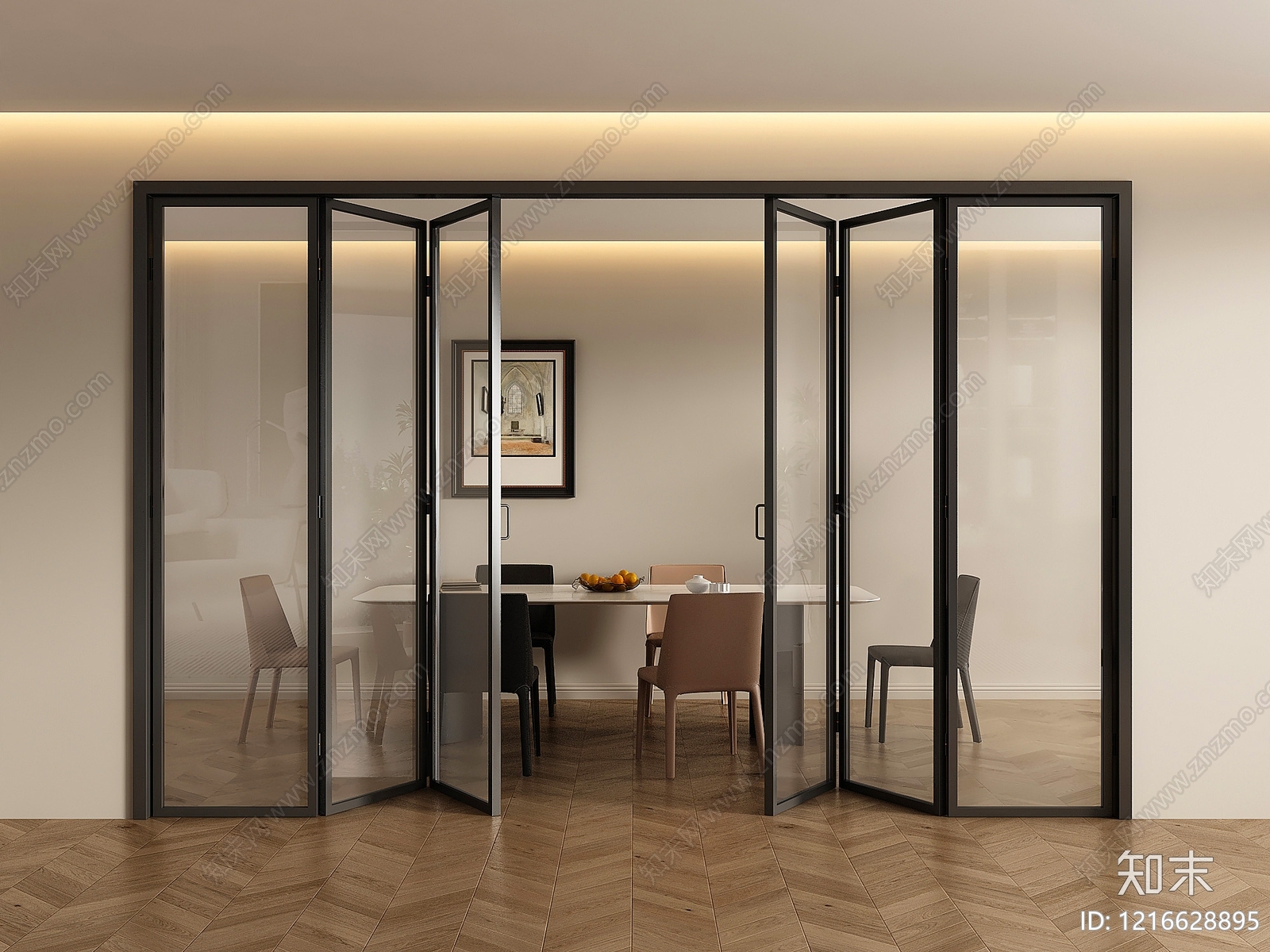 现代简约折叠门3D模型下载【ID:1216628895】