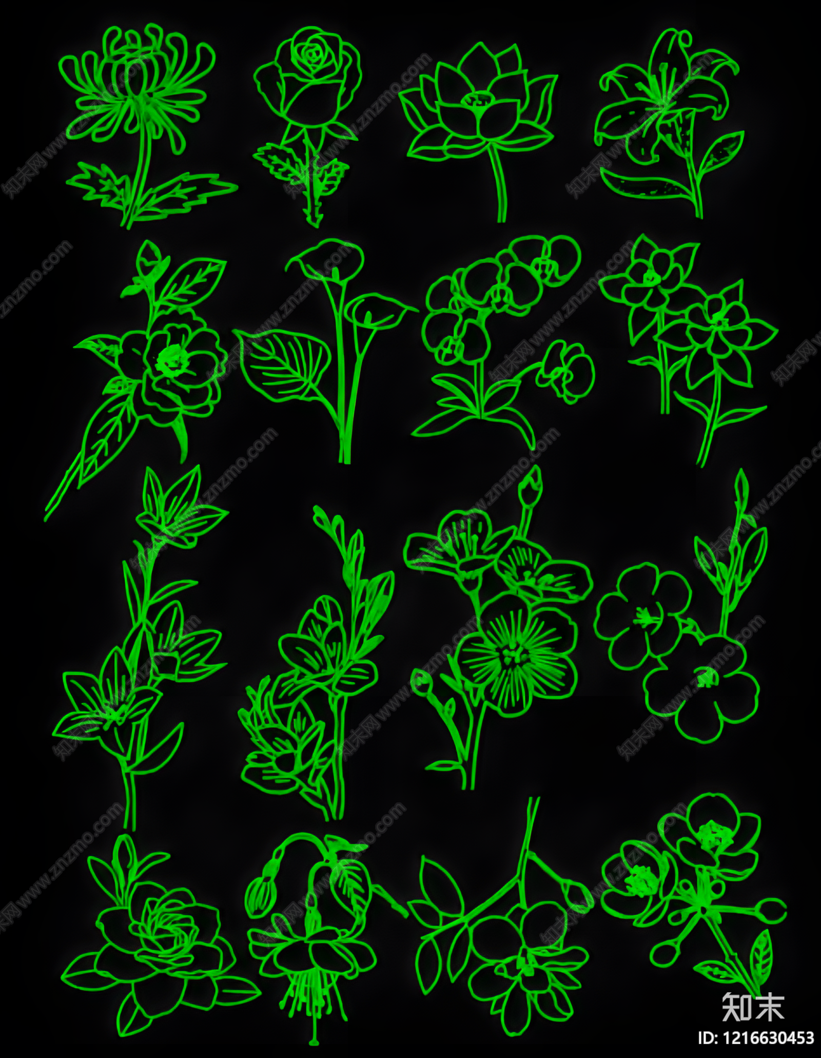 现代综合植物图库施工图下载【ID:1216630453】