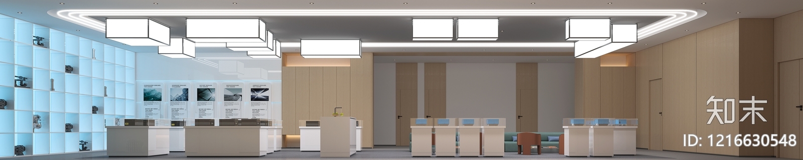 现代简约办公区3D模型下载【ID:1216630548】