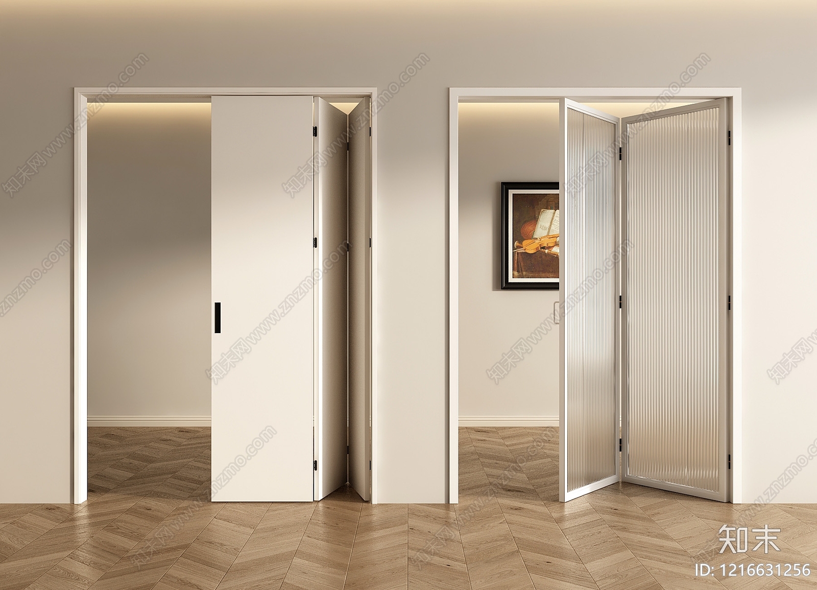 现代简约折叠门3D模型下载【ID:1216631256】
