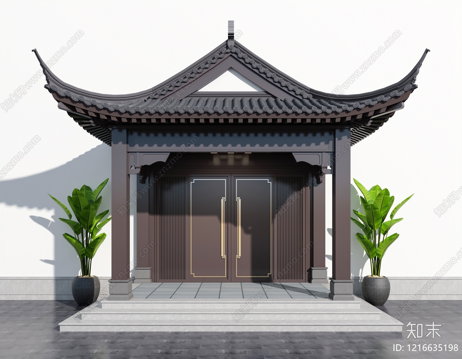 新中式古建3D模型下载【ID:1216635198】