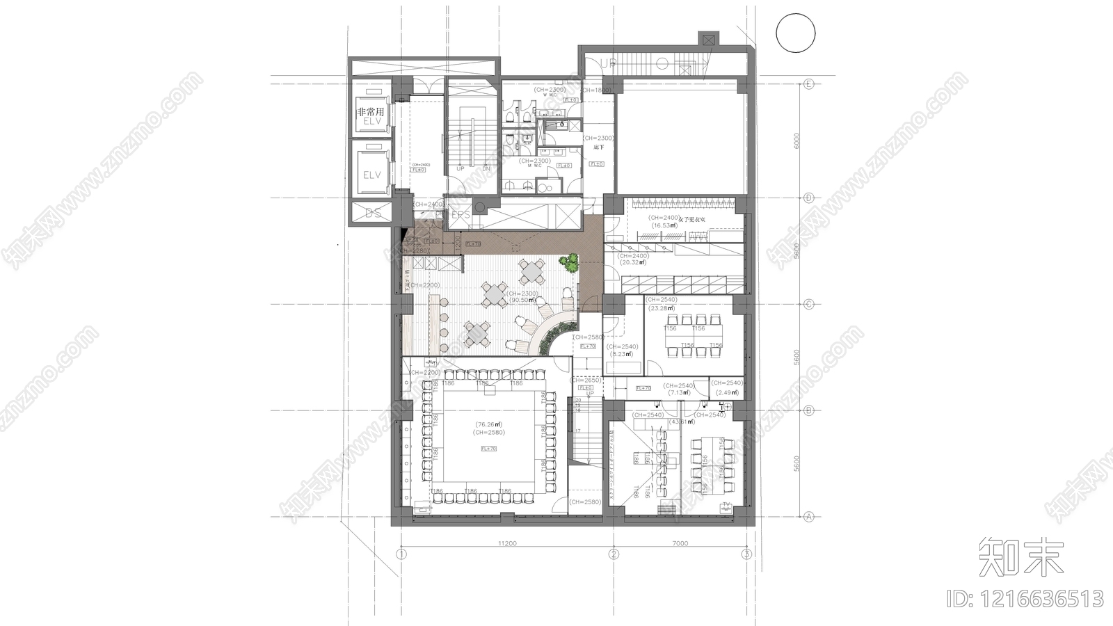 现代整体办公空间施工图下载【ID:1216636513】