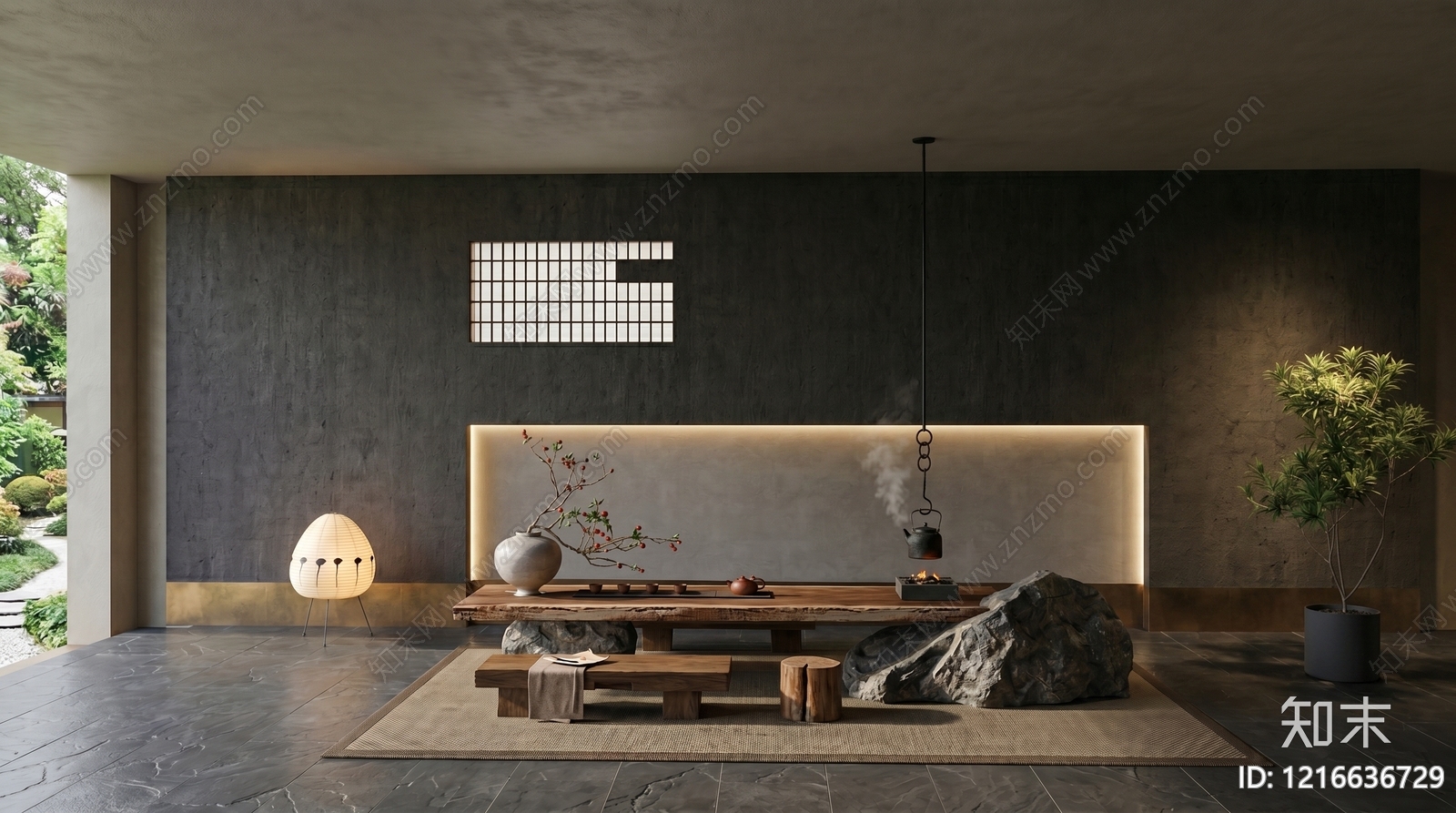 禅意日式茶室SU模型草图