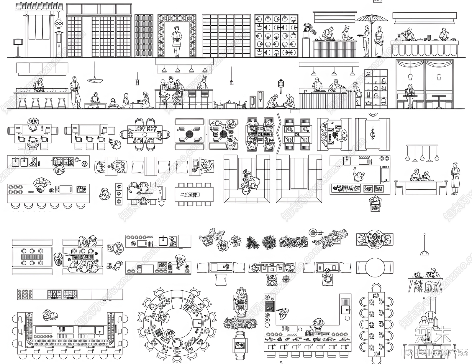 日式家具图库施工图下载【ID:1216637755】