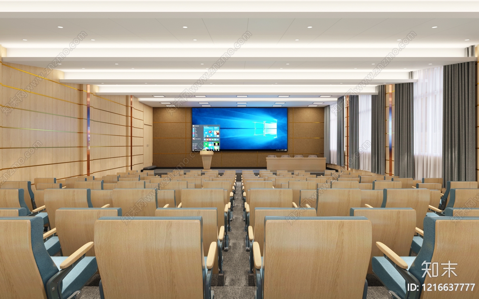 现代简约报告厅3D模型下载【ID:1216637777】