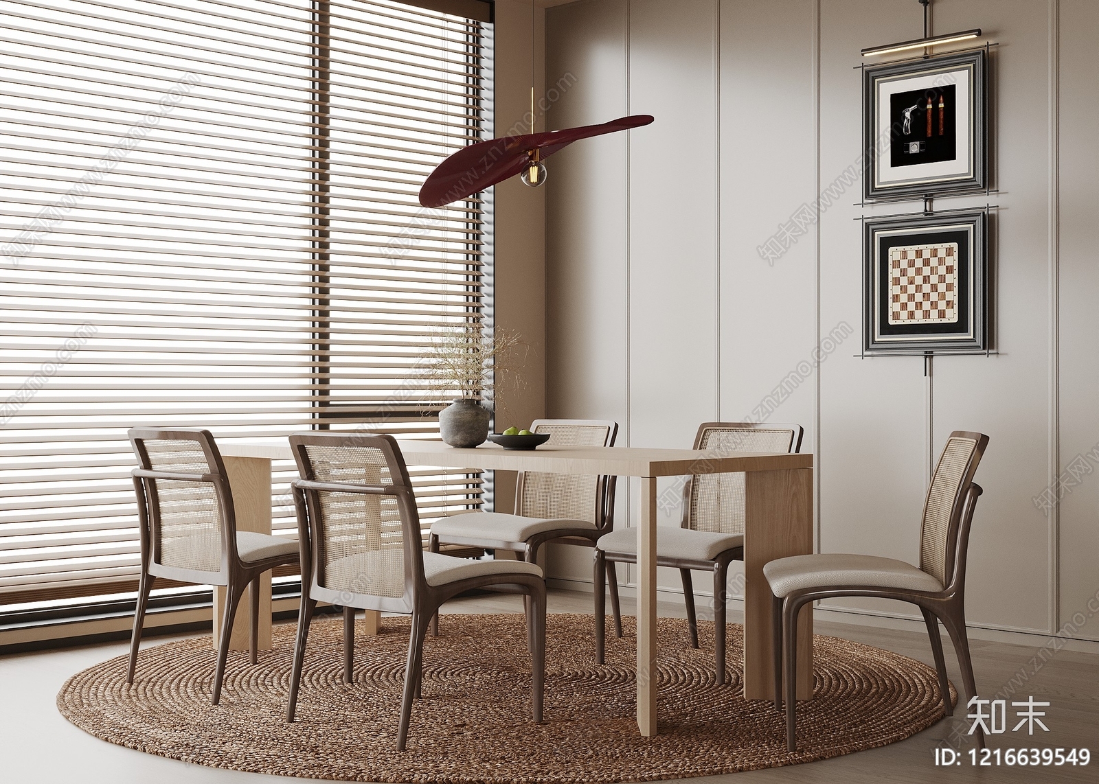 现代简约家居餐厅3D模型下载【ID:1216639549】