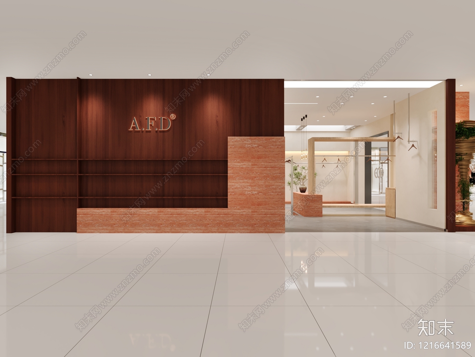 现代简约服装店3D模型下载【ID:1216641589】