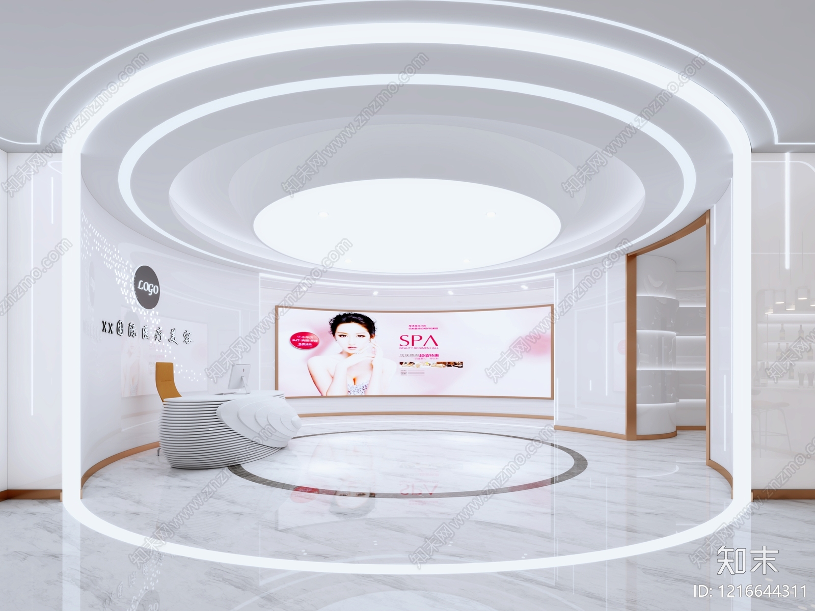 极简风美容院3D模型下载【ID:1216644311】