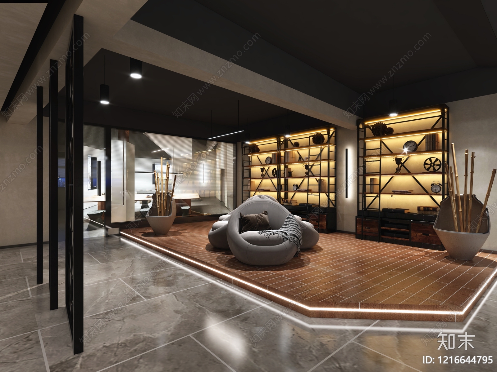 新中式工作室3D模型下载【ID:1216644795】