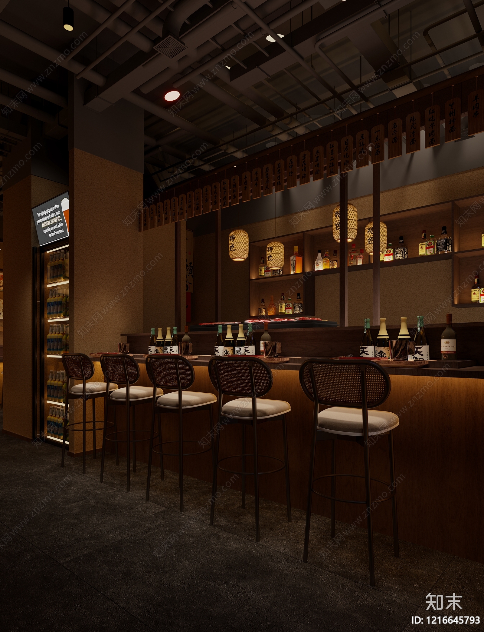日式日料店3D模型下载【ID:1216645793】