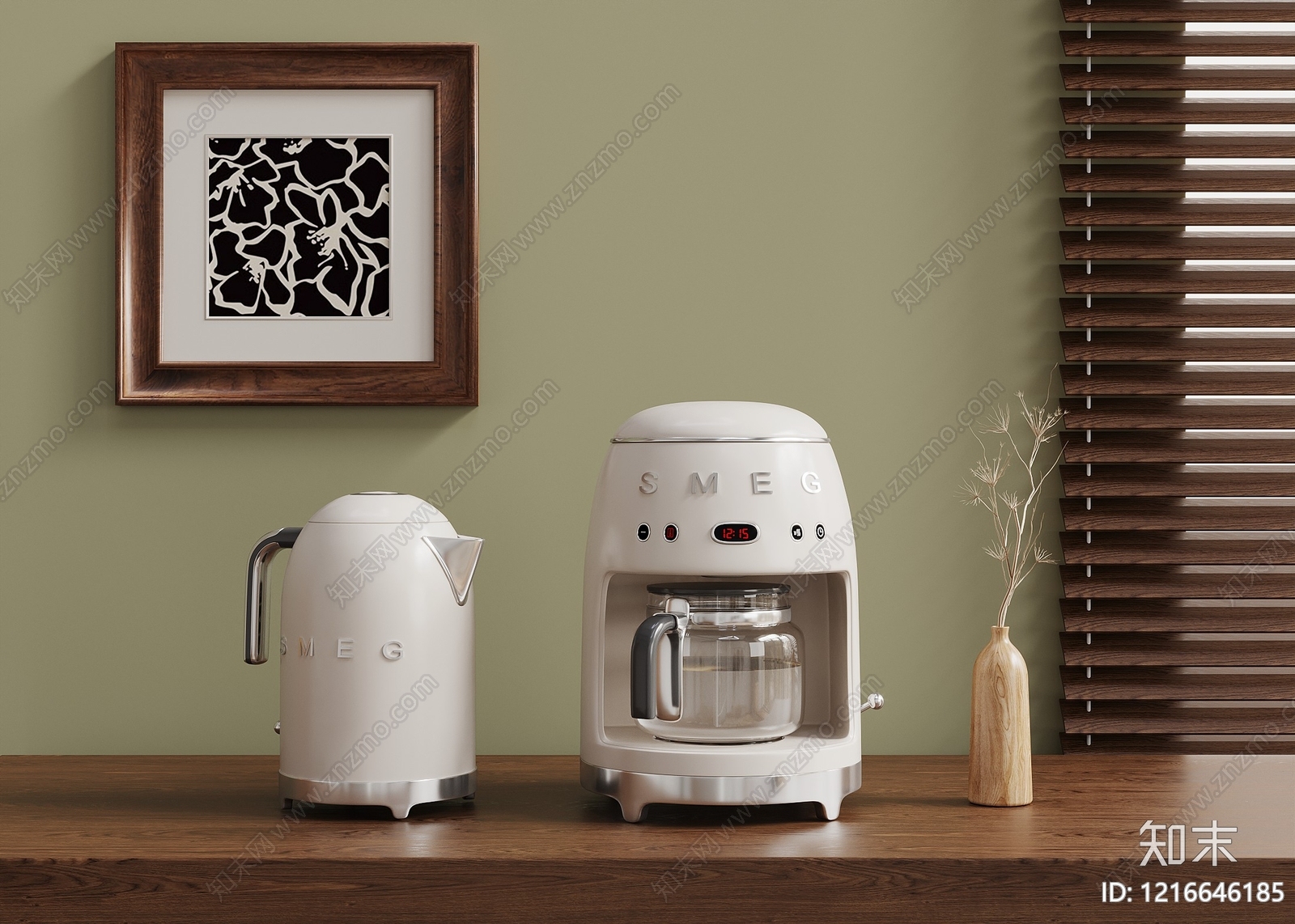 中古风厨房用品组合SU模型下载【ID:1216646185】