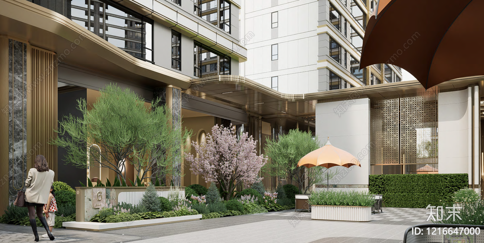 轻奢小区景观下载【ID:1216647000】