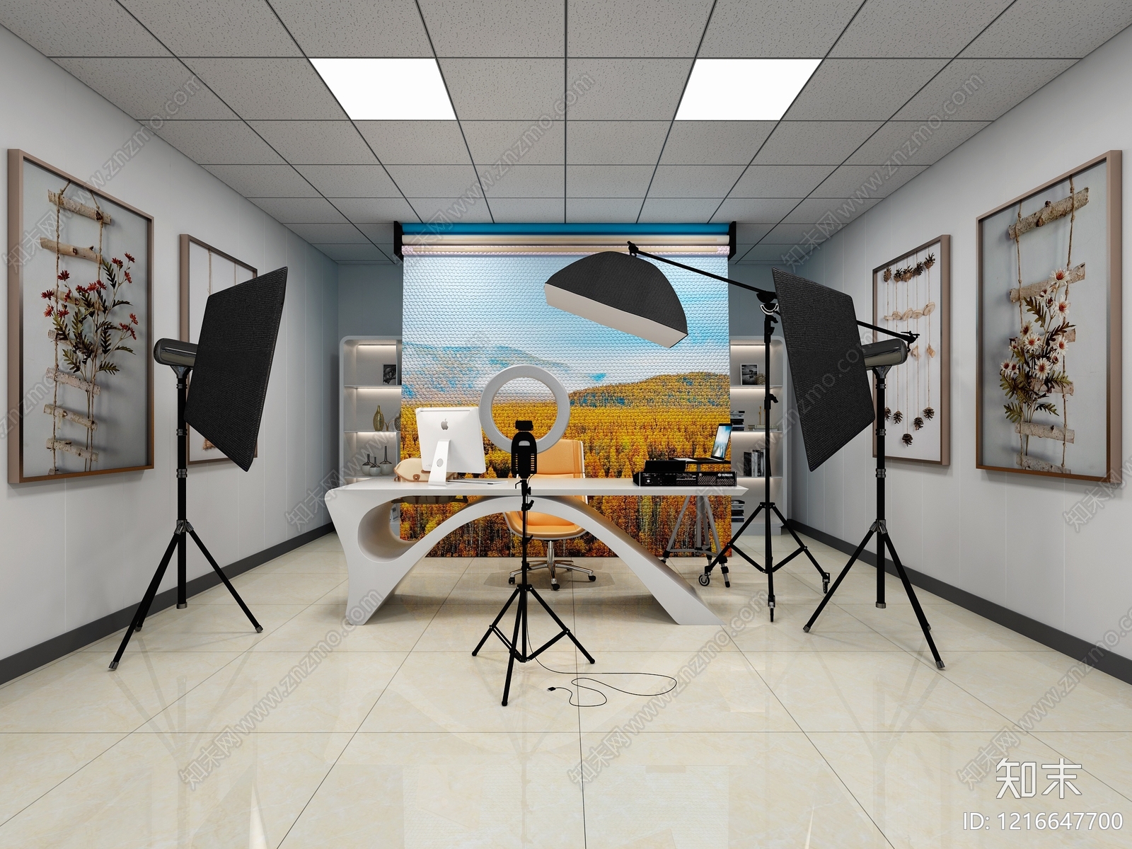 现代简约办公室3D模型下载【ID:1216647700】