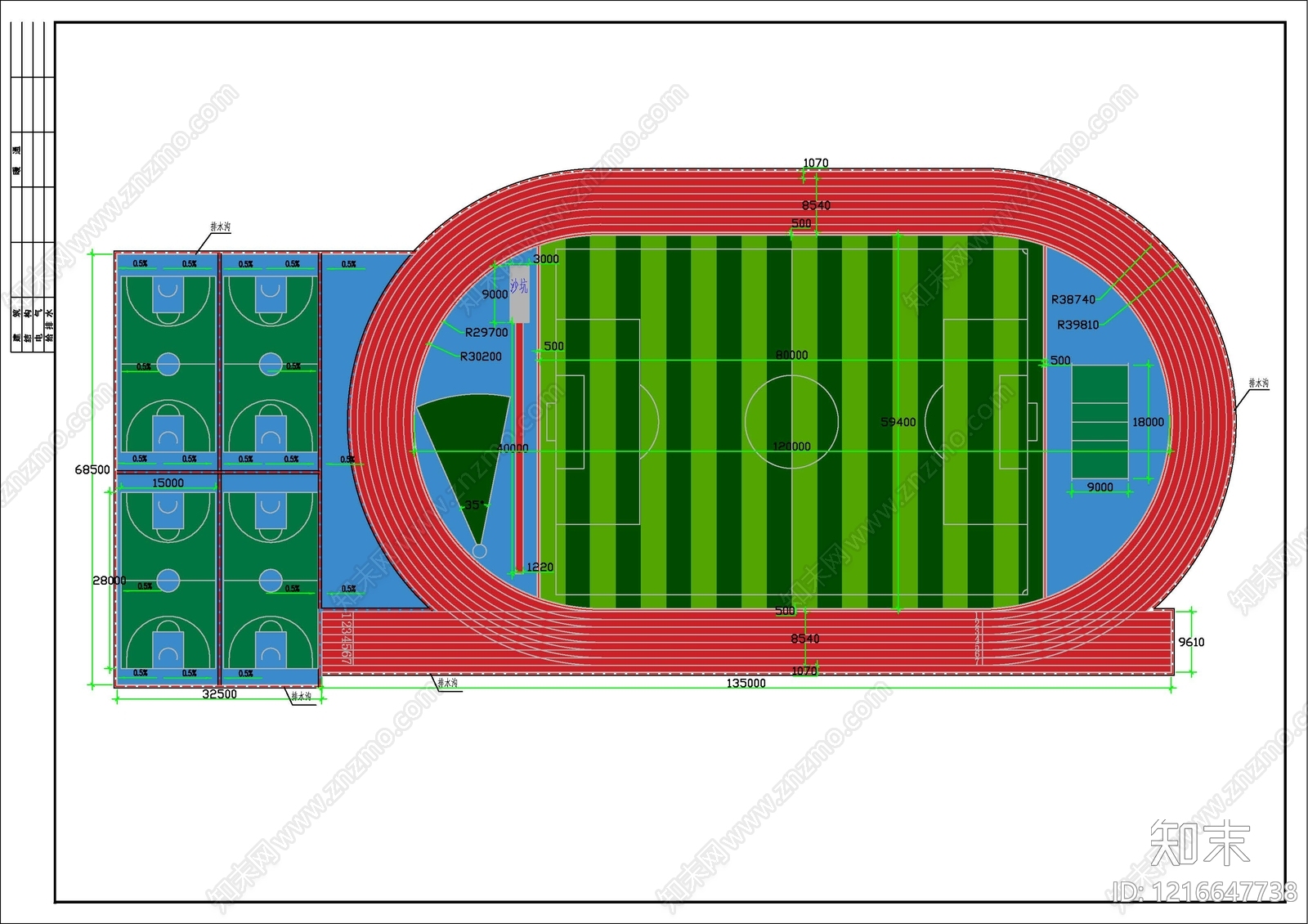现代操场施工图下载【ID:1216647738】