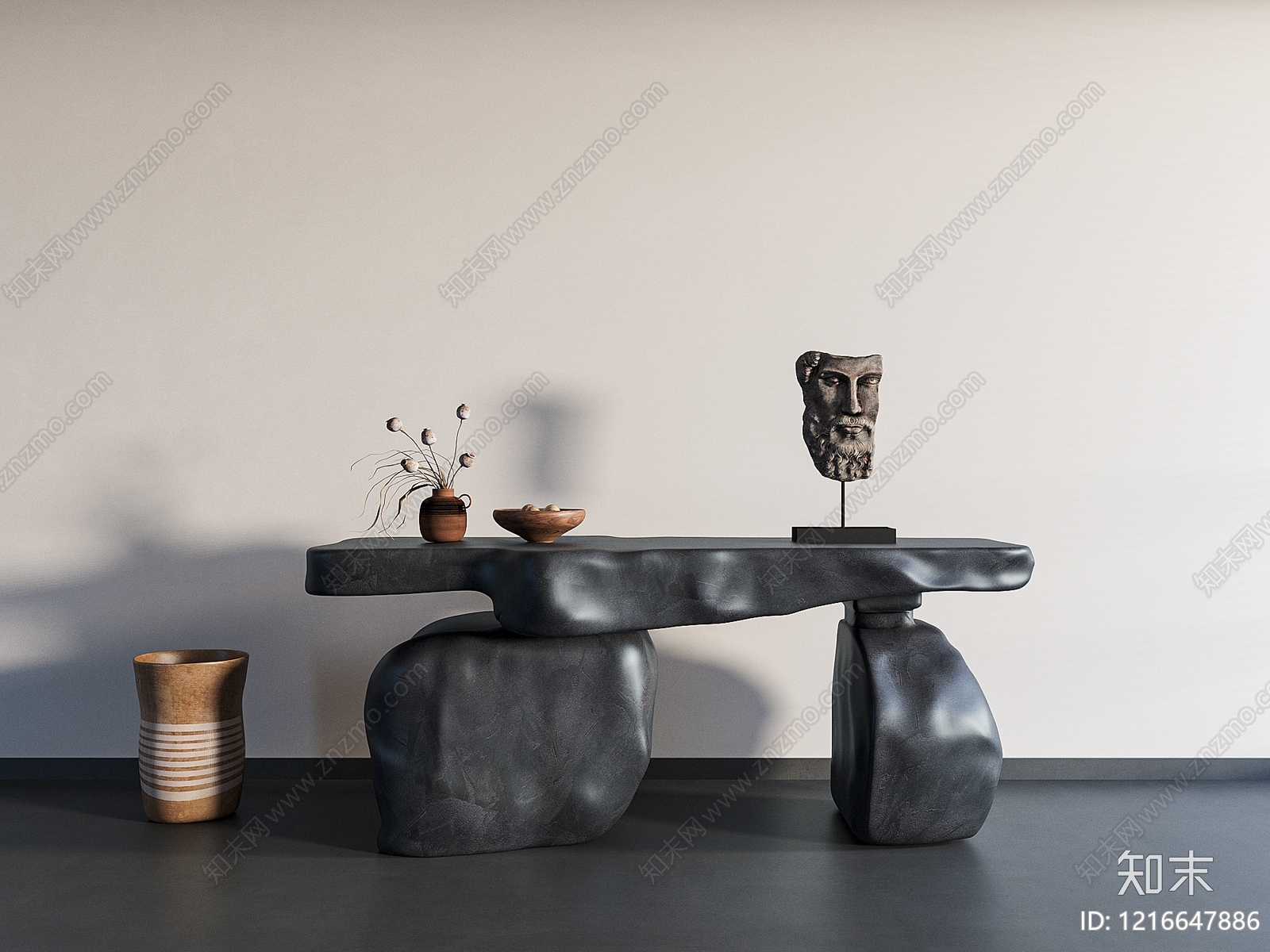 侘寂条案3D模型下载【ID:1216647886】
