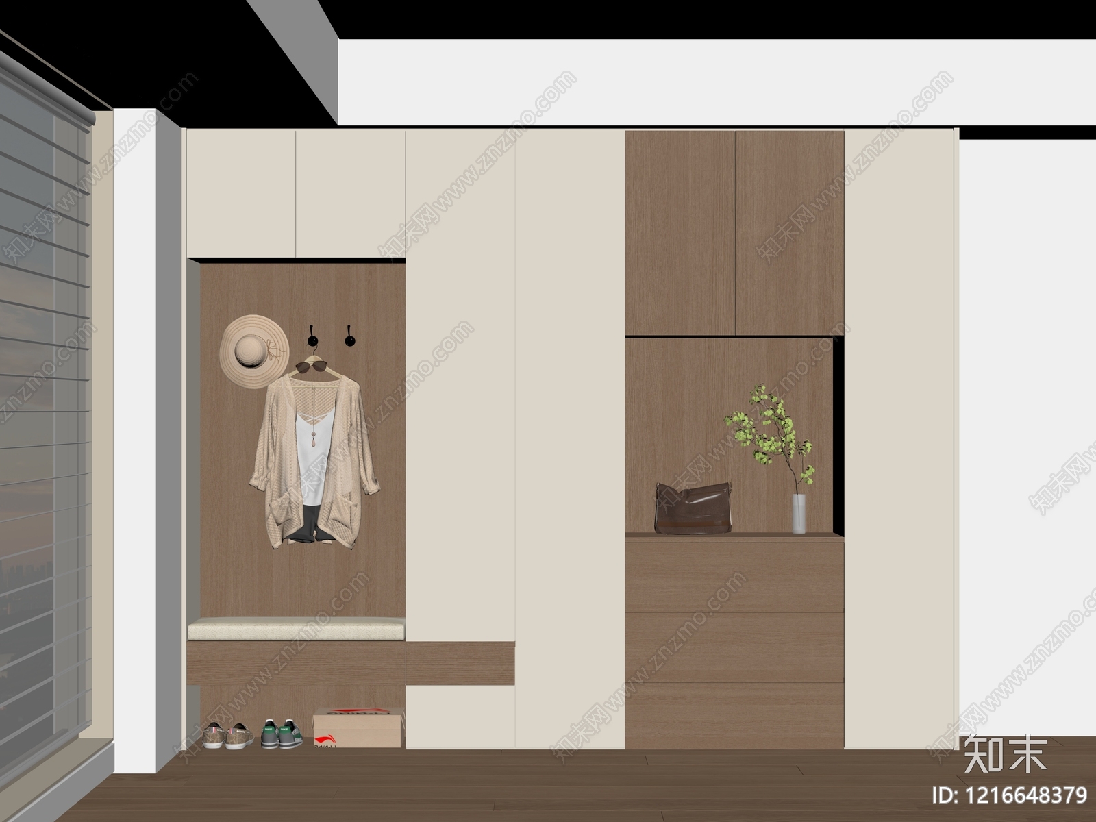 现代玄关柜SU模型下载【ID:1216648379】