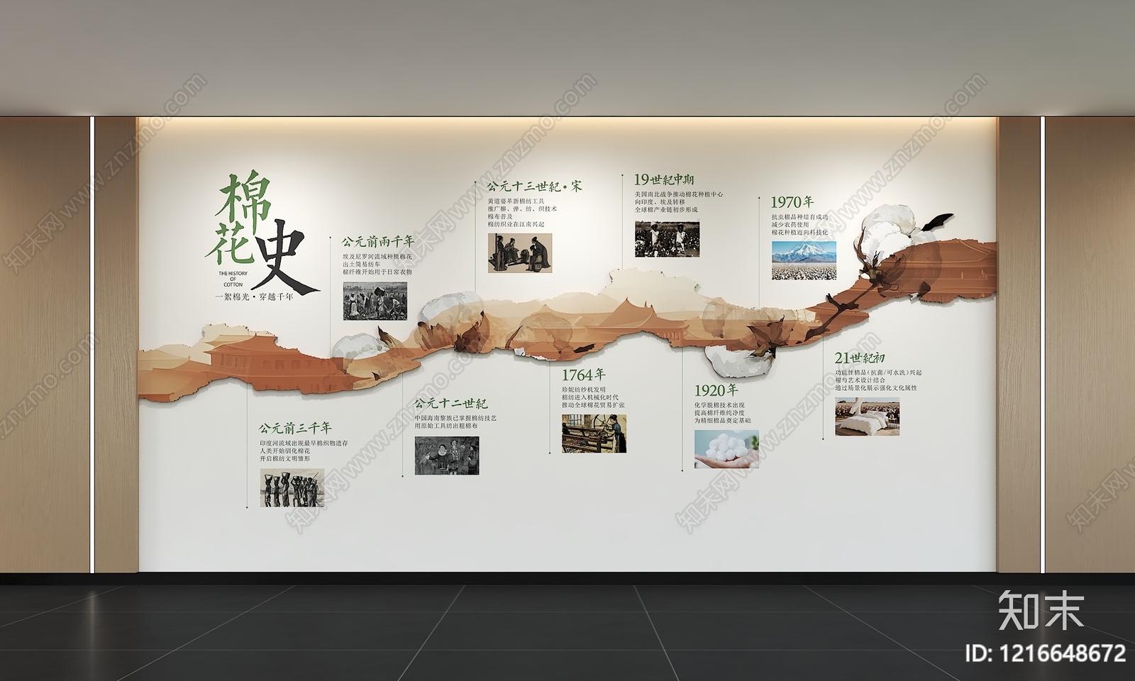 新中式文化墙3D模型下载【ID:1216648672】