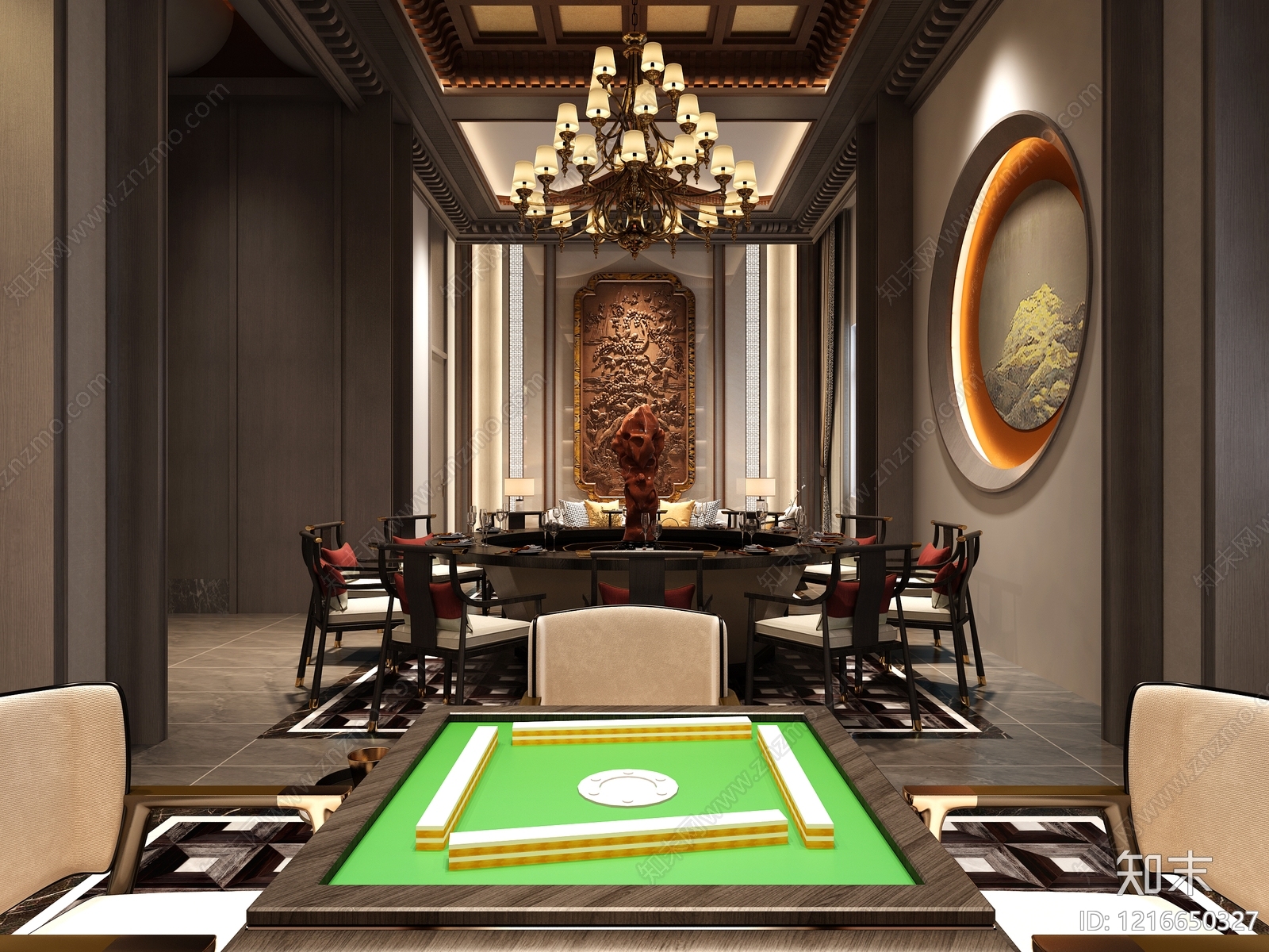 新中式包厢3D模型下载【ID:1216650327】