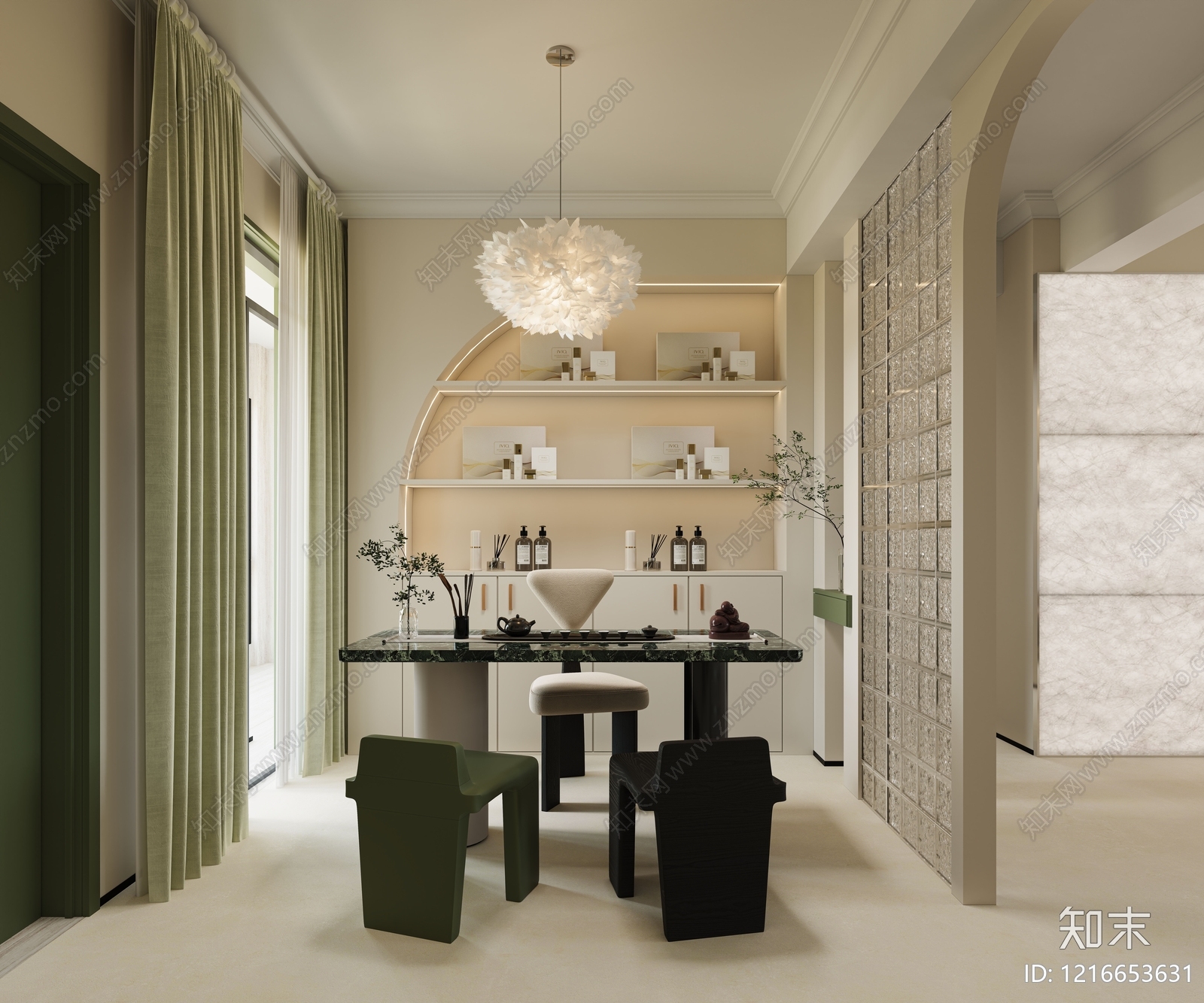 奶油风美容院3D模型下载【ID:1216653631】