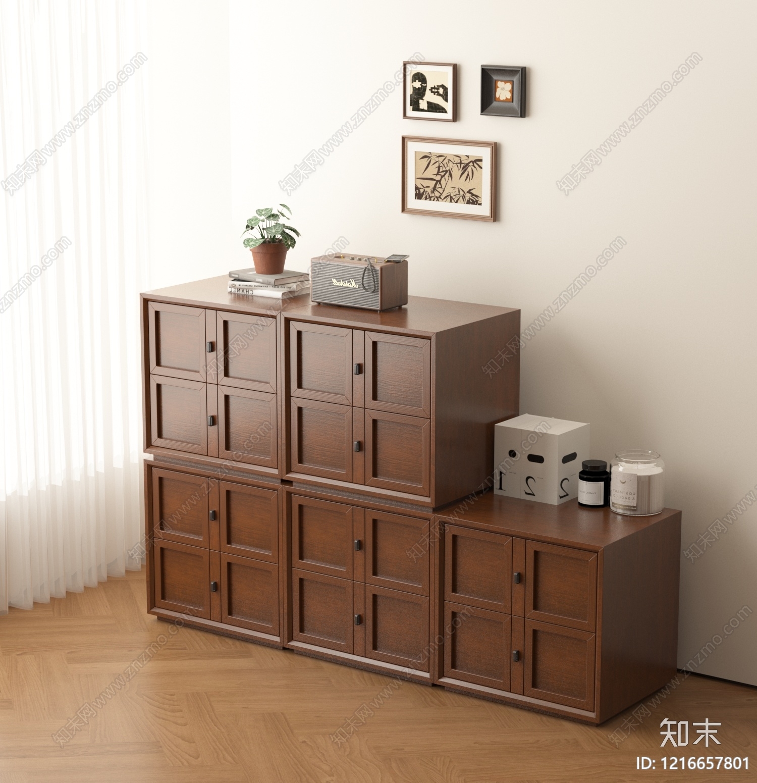 中古风储物柜3D模型下载【ID:1216657801】