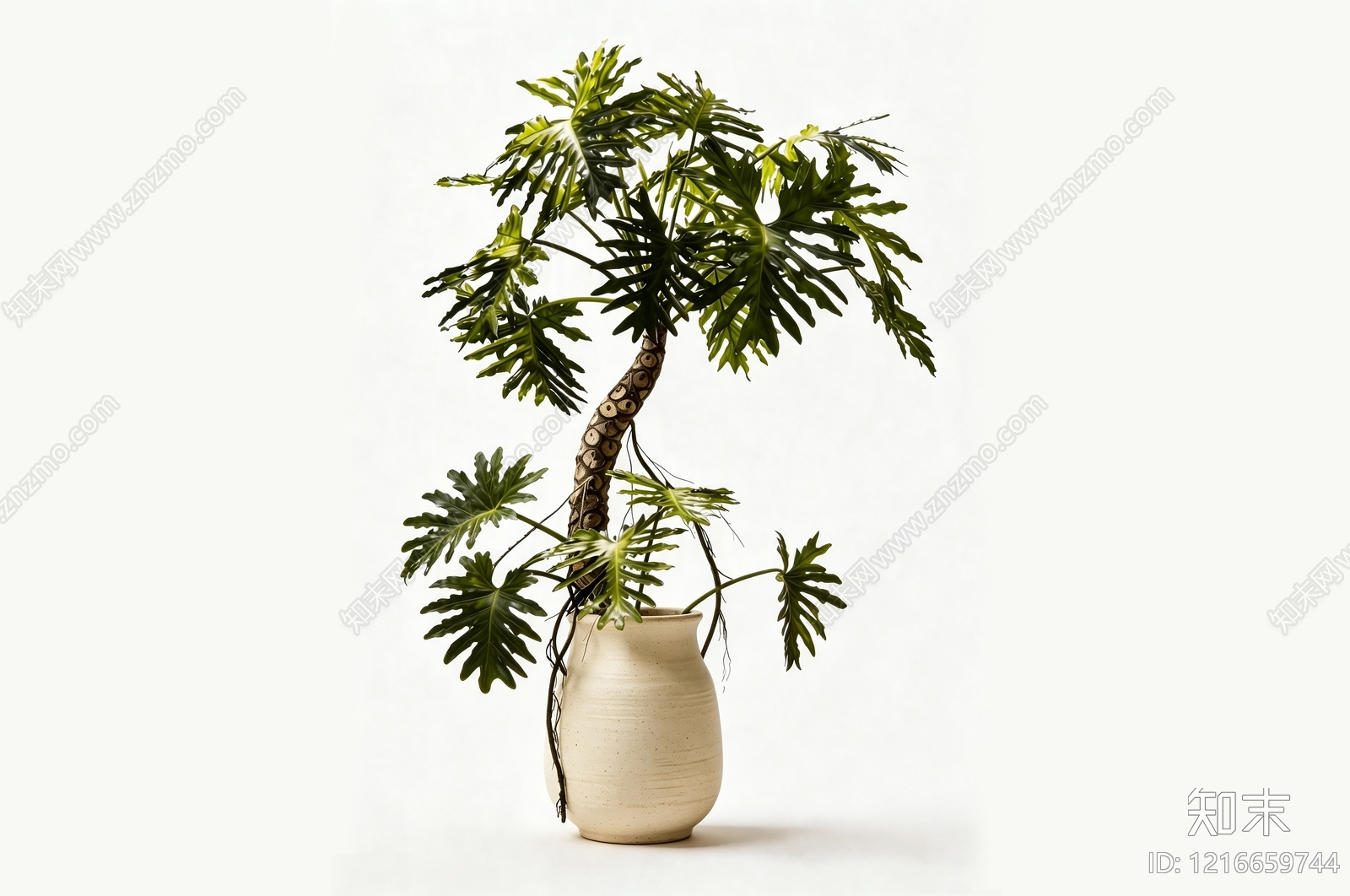 奶油风盆栽SU模型下载【ID:1216659744】