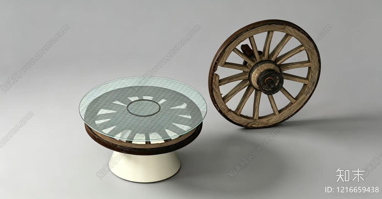 中古风茶几SU模型下载【ID:1216659438】