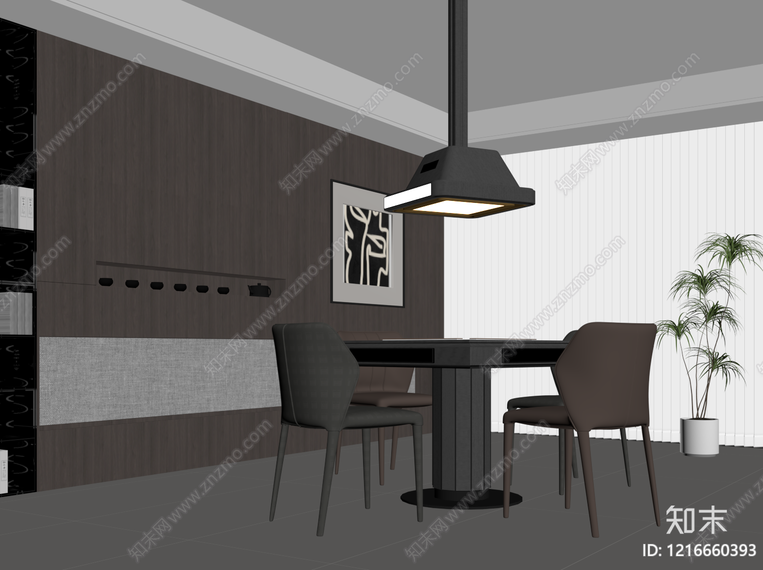 意式棋牌室SU模型下载【ID:1216660393】