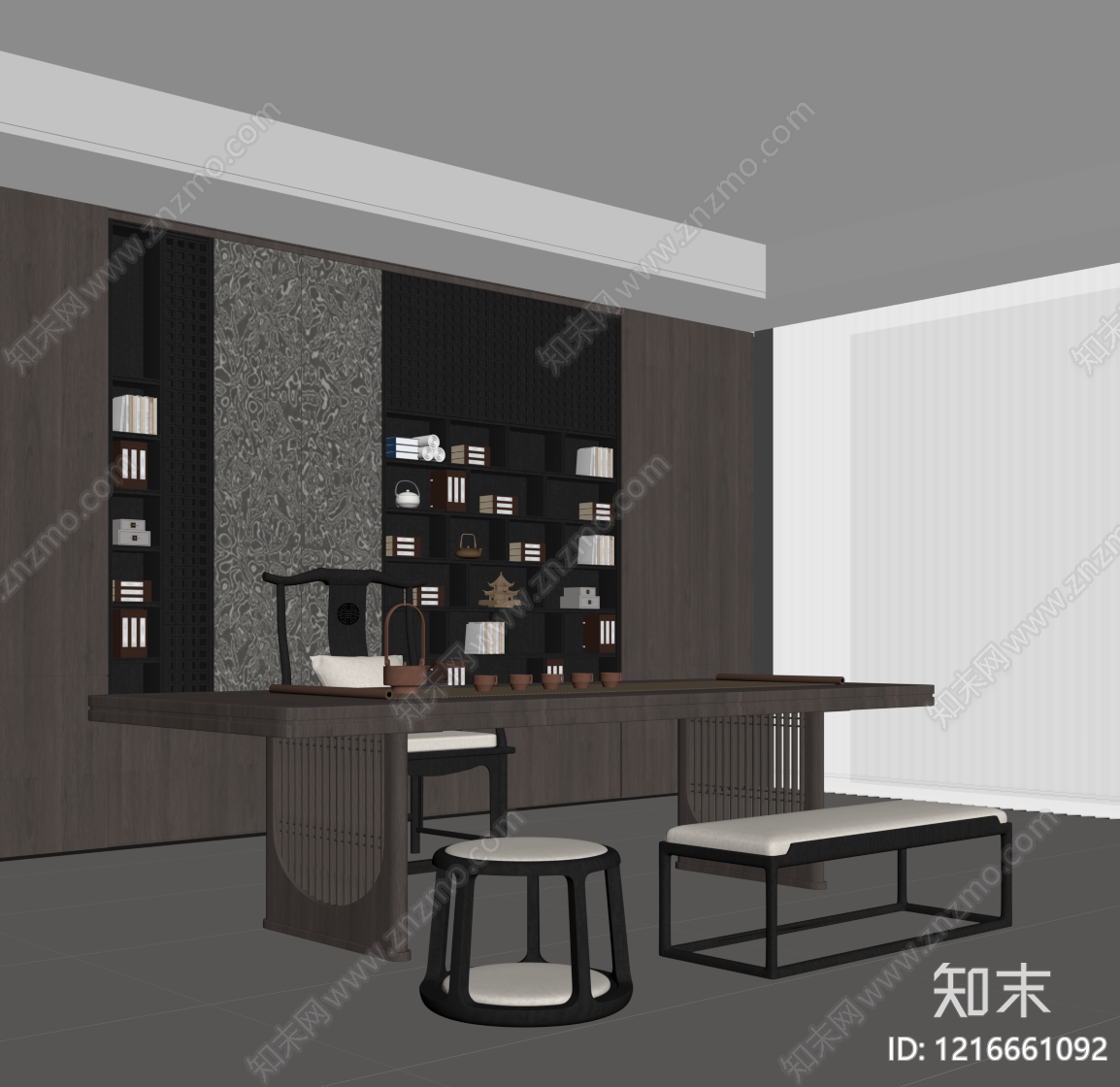 意式茶室SU模型下载【ID:1216661092】