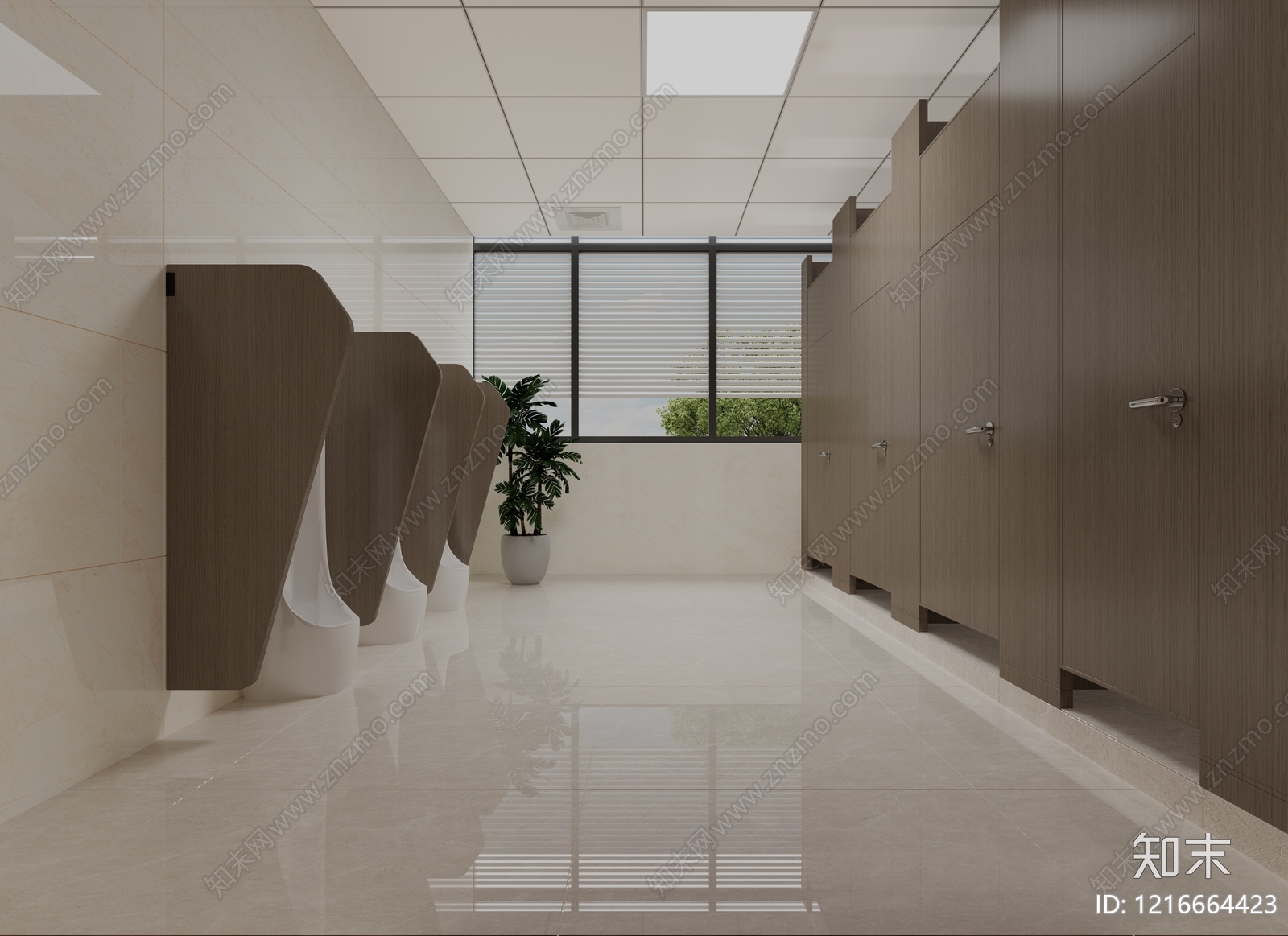 现代简约公共卫生间3D模型下载【ID:1216664423】