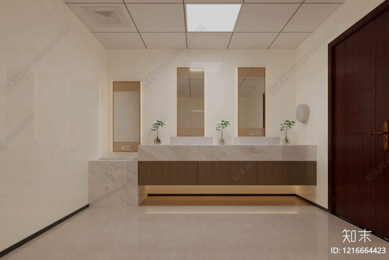 现代简约公共卫生间3D模型下载【ID:1216664423】