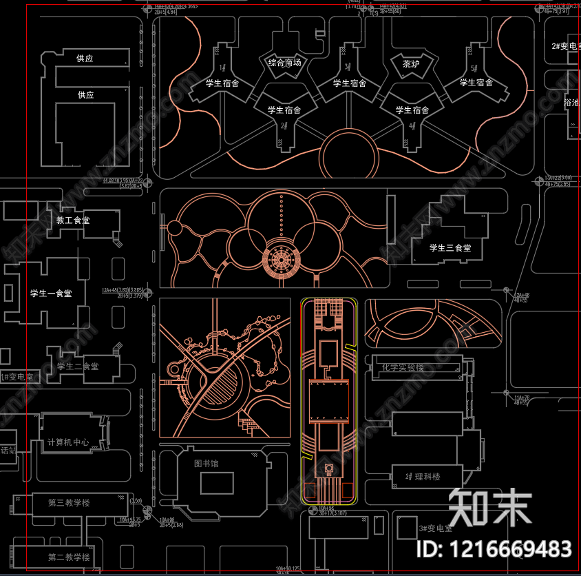 现代校园景观施工图下载【ID:1216669483】