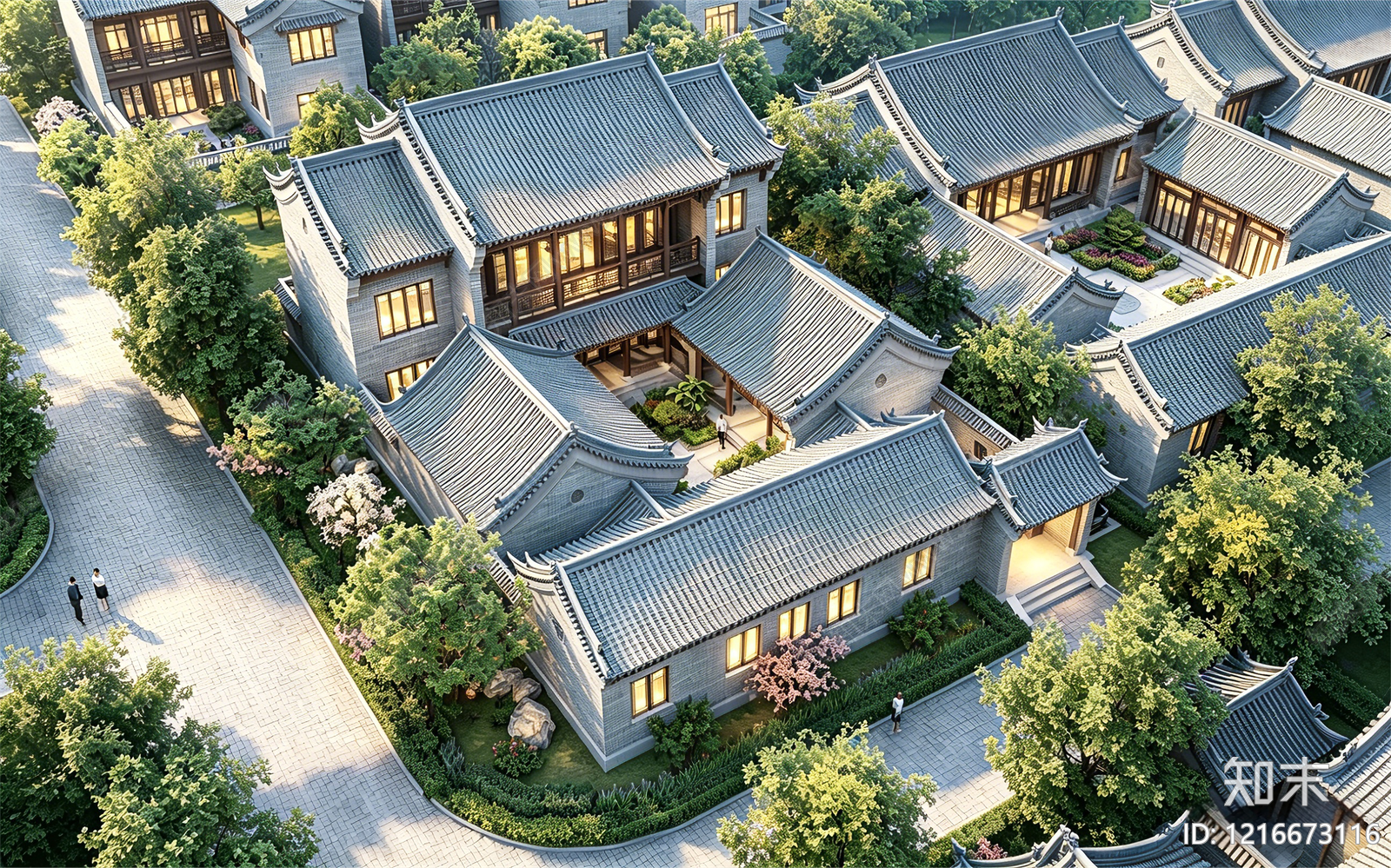 新中式中式别墅建筑施工图下载【ID:1216673116】