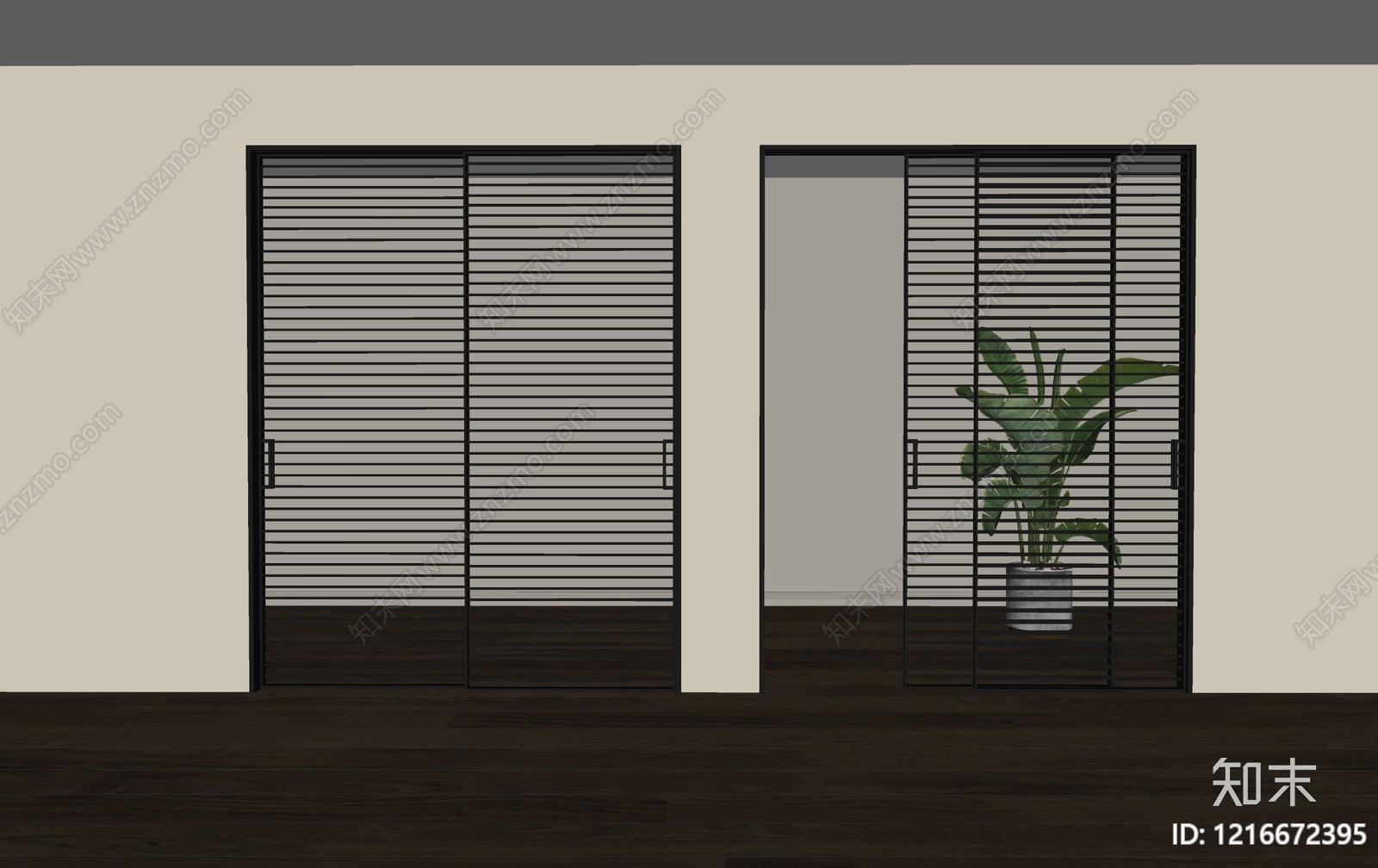 现代简约推拉门SU模型下载【ID:1216672395】
