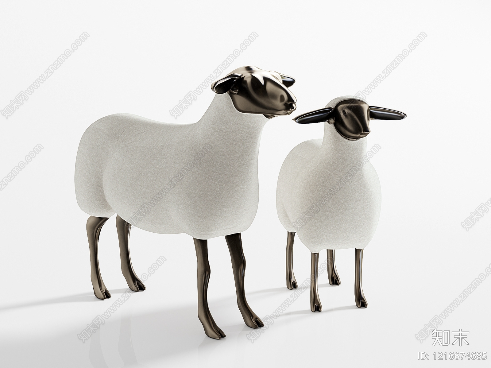极简雕塑摆件3D模型下载【ID:1216674685】