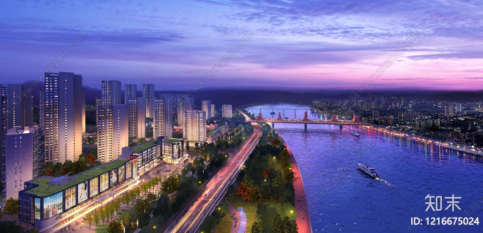 现代主义高层住宅3D模型下载【ID:1216675024】