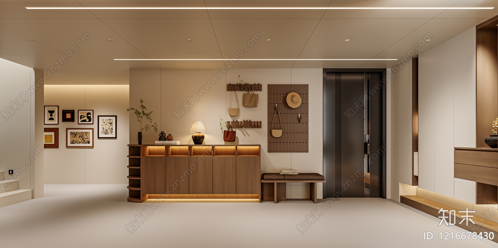 现代简约玄关3D模型下载【ID:1216678430】